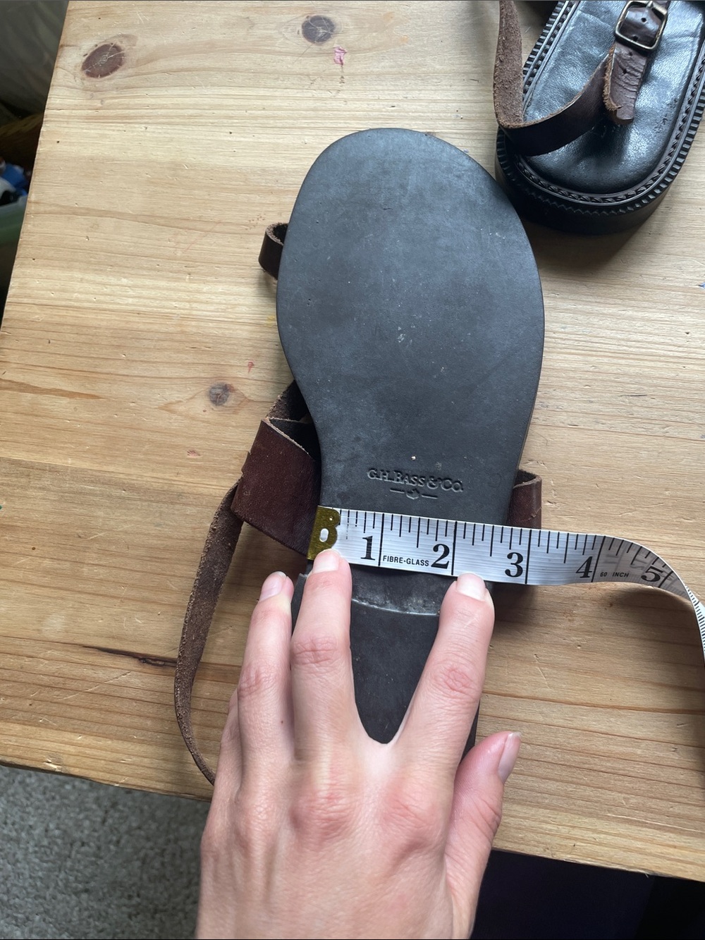 Bass Brown Leather Men's Strappy Sandals - Picture 7 of 8